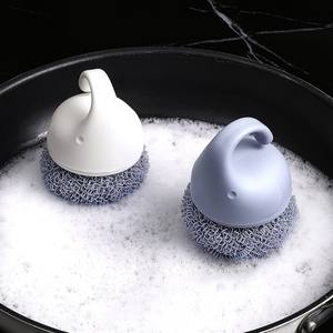 Household Kitchen Dish Cleaning <b>Brush</b> Short Handle Plastic Handle Steel <b>Wire</b> Bristles Sustainable Pot Cleaning Wholesale - Product Image 3