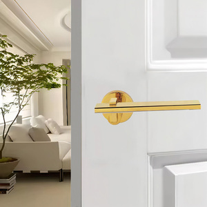 Cerradura de puerta de acero inoxidable magnética moderna para el hogar con manija de puerta de dormitorio PVD dorado silencioso Tipo de producto premium Manijas de puerta - Product Image 6