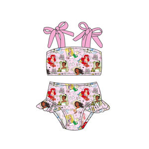 Ensemble de vêtements d'été confortables pour filles, maillots de bain pour bébés filles, imprimé personnalisé, bretelles réglables, tenues pour filles - Product Image 6