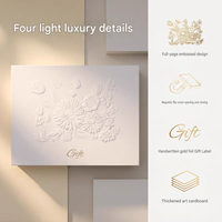 Boîte d'emballage cosmétique haut de gamme avec gaufrage floral en relief, boîte cadeau de beauté à fermeture magnétique avec logo en feuille d'or, boîte cadeau perlée, Boîte Cadeau