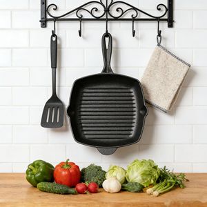 Sartén Teppanyaki <span class=keywords><strong>de</strong></span> <span class=keywords><strong>Hierro</strong></span> <span class=keywords><strong>Fundido</strong></span> Estilo Americano, Cuadrada, con Diseño Estriado, Fácil <span class=keywords><strong>de</strong></span> Limpiar, <span class=keywords><strong>para</strong></span> Asar Filetes en Casa - Product Image 2