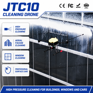 โดรนทำความสะอาดอัตโนมัติ JTC10 เครื่องฉีดน้ำแรงดันสูง 5 แรงม้า ระบบ RTK ความแม่นยำสูง ประสิทธิภาพระดับอุตสาหกรรม - Product Image 1