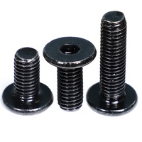 Vis à tête hexagonale plate large en acier inoxydable nickelé noir CM, vis à tête ultra-mince, vis à tête plate large pour machine