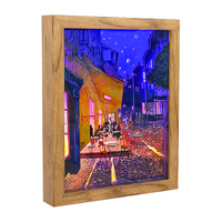 Usine En Gros Papier Artisanat Maison Chambre Veilleuse Led Décor Café 3D Papier Sculpté Lampes Shadow Box Cadre Avec Lumière