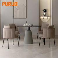 PURUO Foshan ensemble de meubles de salle à manger design italien direct de l'usine chaises de salle à manger italiennes en cuir PU de luxe moderne noir
