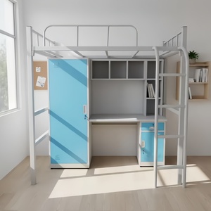 <span class=keywords><strong>Cama</strong></span> Moderna Minimalista de Metal para Apartamento con <span class=keywords><strong>Escritorio</strong></span>, Resistente, para Uso en Escuelas, Hospitales, Dormitorios y Hoteles - Product Image 5