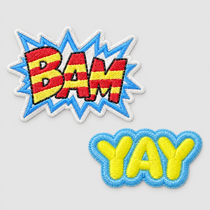 AWELLS Applique brodée personnalisée pour sweats à capuche, avec effet éclatant, onomatopée et motif de <span class=keywords><strong>mot</strong></span> de bande dessinée - Product Image 1
