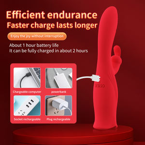 Nuovo vibratore rosa rosso coniglio lingua 10 modalità di vibrazione 3-in-1G-Spot massaggiatore con Multi-stimolazione clitorideo adulto Sex Toy - Product Image 4