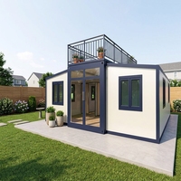 Maison conteneur modulaire préfabriquée pliable sur mesure de 20 pieds avec balcon pour jardin