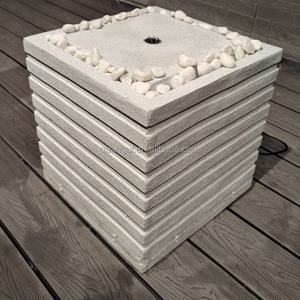 Ornement de jardin rectangulaire en résine gris de luxe, fabriqué à la main, finition brillante, étanche, à poser au sol, intérieur/extérieur, directement de l'usine - Product Image 3