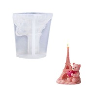 Moule en silicone pour bougie d'aromathérapie, style architecture nordique, tour Eiffel, rose, fleur, moule en plâtre DIY
