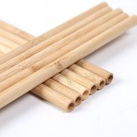 Ensemble de pailles réutilisables en bambou de 8 pouces, écologiques, portables, minimalistes, avec étui de voyage et brosse, zéro déchet, cadeau