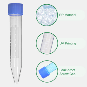 प्रयोगशाला थोक प्लास्टिक शंक्वाकार नीचे स्नातक की उपाधि डिस्पोजेबल बाँझ 10ml अपकेंद्रित्र ट्यूब - Product Image 3