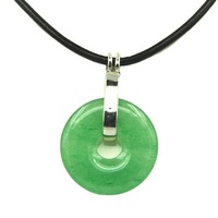 Pierre naturelle Accessoires 30mm Vert Aventurine Beignets Perles Jade Pendentifs Collier Pour Le BRICOLAGE