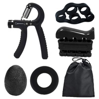 Ensemble de 5 anneaux/boules en silicone pour l'entraînement professionnel de la force de préhension et la rééducation des mains