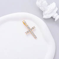 Pendentif croix simple rétro en alliage, serti de diamants, collier torsadé de luxe léger, bijoux unisexes pour hommes et femmes