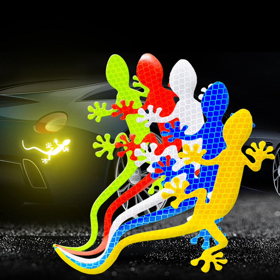 Adesivo Riflettente Auto Geco Lucertola - Sicurezza Stradale Originale Per Bambini