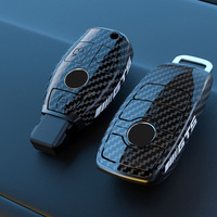 Étui à clés de voiture en carbone pour Benz A B C E R G S Classe E200 E400 E63 W213 S550 S560 C260 A200 W206 W223 GLA CLA GLK GLC CLS W205 AMG