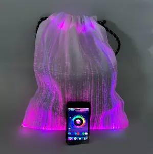 2022 गैजेट्स पार्टी एप्लिकेशन नियंत्रण संगीत नियंत्रण कार्यक्रम एलईडी चमकती चमकदार प्रकाश अप बैग drawstring बैग