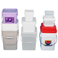 Seau carré en PP de qualité alimentaire de 20 L pour aliments pour animaux de compagnie, recyclable, avec couvercles, logo personnalisé, seaux de stockage alimentaire en gros