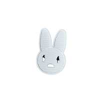 Patch en caoutchouc PVC souple en forme de lapin personnalisé, badge animal 3D à coudre pour vêtements et sacs d'enfants