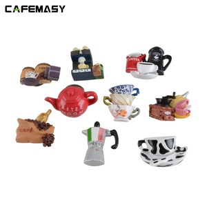 Aimants de réfrigérateur ronds en métal, accessoires de café Souvenir 3D, aimant de réfrigérateur personnalisé - Product Image 4