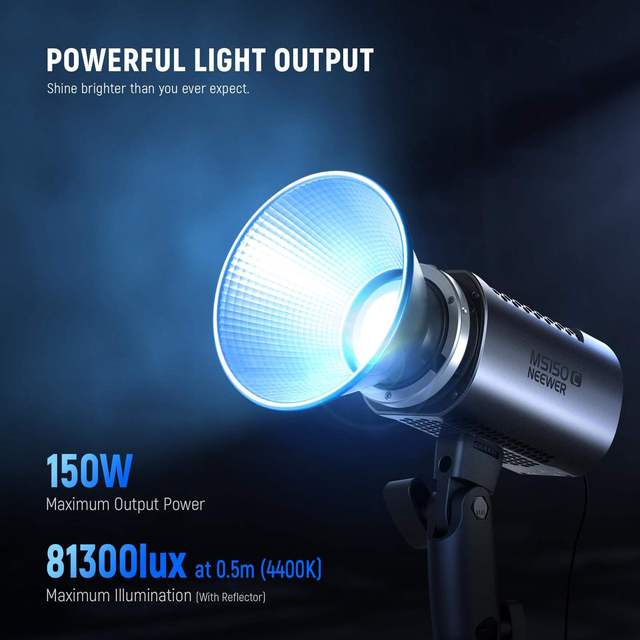 For NEEWER 150W Mini RGB COB Video Light MS150C RGBWW LED 2.4G/APP Control Continuous Output Lighting for Studio Photographers