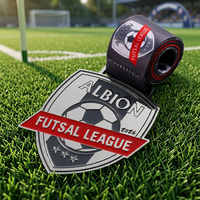 Médailles de football en métal plaqué argent, alliage de zinc, émail, logo et design en forme d'écusson, médailles sportives personnalisées pour la compétition, souvenir
