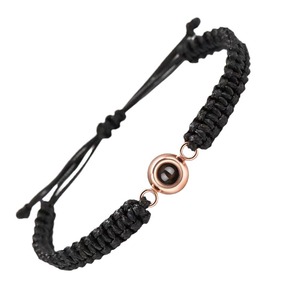 Bracelet de projection <span class=keywords><strong>photo</strong></span> personnalisé en vente chaude, acier inoxydable, fait à la main, corde tressée colorée, réglable, je t'aime, bracelets de <span class=keywords><strong>couple</strong></span> - Product Image 5