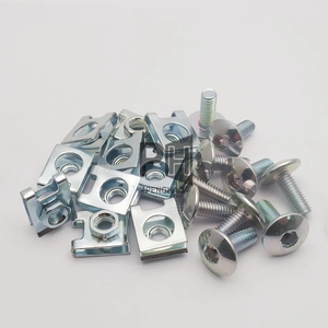 M6 skuter motor Sliver ATV Moped plastik penutup baut sekrup dan U jenis klip dengan mur 6mm M6X16 12 20 25 mm mur pegas klip - Product Image 3