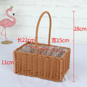 Wholesale Hand-woven <b>Flower</b> <b>Basket</b> Household Goods Fresh Natural Garden Rattan Storage Decoration - Product Image 4