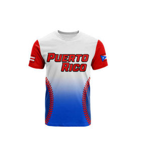 Camiseta personalizada con estampado 3D transfronterizo con patrón de bandera de Puerto <span class=keywords><strong>Rico</strong></span> Técnicas de impresión digital - Product Image 1