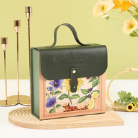 Boîte cadeau en cuir portable personnalisée, boîte d'emballage en PU de luxe pour ensembles cadeaux cosmétiques