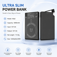 Batterie externe magnétique ultra-fine avec câble USB-C intégré, charge rapide PD20W