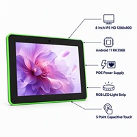 Tablet Android 11 POE 8 Inci untuk Pemasangan di Dinding, Digital Signage RK3568 Layar Sentuh IPS, Layar Iklan Pintar LED RGB
