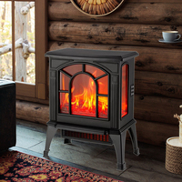 Cheminée électrique portable en métal de 2000W, avec télécommande, thermostat réglable, effet de flamme réaliste, économie d'énergie