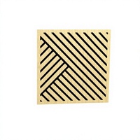 Panneau acoustique à motif géométrique en forme d'éventail, 600x600mm, placage reconstitué, tuile murale insonorisante