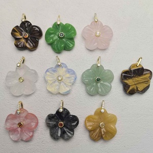 Pendentif en Cuivre Plaqué Or 18K avec Breloques en Pierre Naturelle en Forme de Cœur, Bijou Classique Unisexe pour Enfants, Sertissage Clos, Idéal Cadeau - Product Image 3
