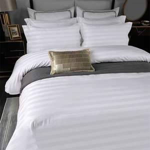 Ensemble de housse de <span class=keywords><strong>couette</strong></span> 100% coton 3cm Satin Stripe Hotel Literie populaire dans de nombreux pays <span class=keywords><strong>Prix</strong></span> bon marché - Product Image 1