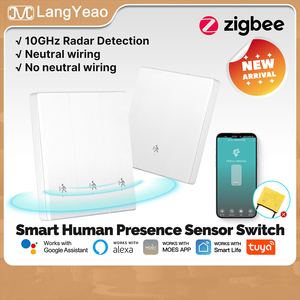 Interruptor de Luz com Sensor de Movimento LangYeao, Detector de Radar de Indução Corporal Tuya Zigbee 10A 110-250V para Casa Inteligente - Product Image 1