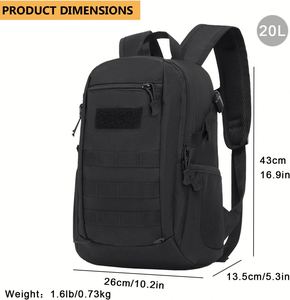 กระเป๋าเป้สะพายหลังเดนิมขนาดเล็กพิเศษ 10L/20L รุ่น Factory Tactical พร้อมซิปปิด MOLLE สำหรับใช้ในชีวิตประจำวัน ใส่อุปกรณ์ต่างๆ สำหรับตั้งแคมป์ และมีแผ่นแปะ - Product Image 2