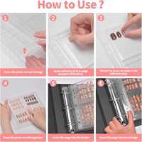 D Ring Press on Nail Storage Book Sparkling Wearable Binder Beauty Tip Art Display Tool Lashes and Nails File Packaging