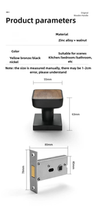Juego de Cerradura de <span class=keywords><strong>Puerta</strong></span> de Aleación de Zinc con Manija de Madera de Nogal, Cerradura Invisible de un Solo Lado con Bisagra de Cierre Suave Hidráulico Automático - Product Image 2