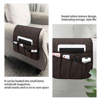 Sac de rangement pour accoudoir de canapé en polyester moderne et écologique à 5 poches avec design réglable pour magazines et télécommande