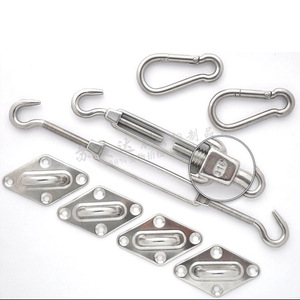 316 Stainless Steel <b>Shade</b> Sail Hardware Kit With Carabiners And Rectangular Grommets For Shading Applications - Product Image 1