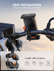 Soporte para Teléfono de Bicicleta Lamicall BCSP20, Operación con una <span class=keywords><strong>Mano</strong></span>, Plegable, para Motocicleta, con Bloqueo de Seguridad Antirrobo - Product Image 3