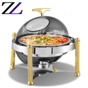Chauffe-plats professionnels en acier inoxydable, 8 qts, ensemble de plats de service, pour buffet en or, offre spéciale - Product Image 1