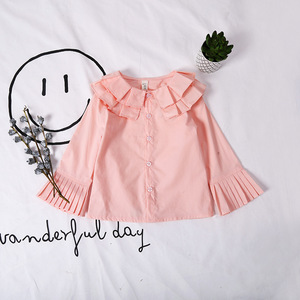 Children's Girl's Latest New Model Buttons Blank Big Collar Shirts From Online Shop - Product Image 3