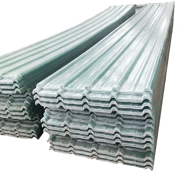 FRP Corrugated Plastic Roofing Sheet, Fiberglass FRP Transparent Roof Panel, Translucent Fiberglass Sheet