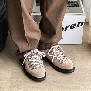 Scarpe Derby Unisex in Pelle Scamosciata con Lacci e Pelliccia, Stile Retrò, Taglie Grandi, per Uomo e Donna - Product Image 5